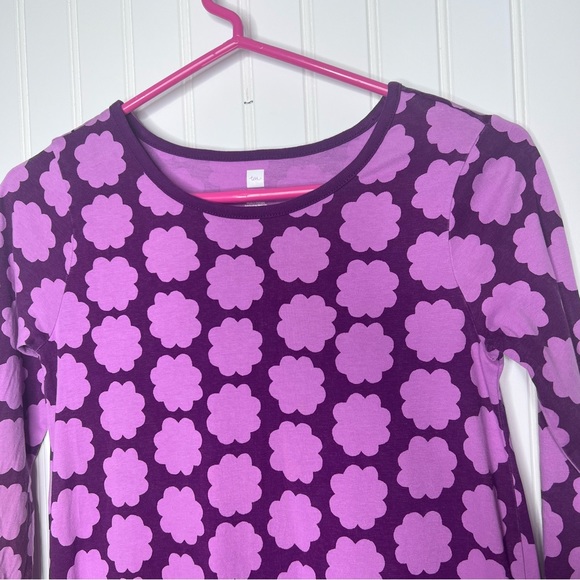 Tea Collection Cosmic Berry Floral Ruffle-Hem Drop-Waist Dress Size 12 - Picture 4 of 11